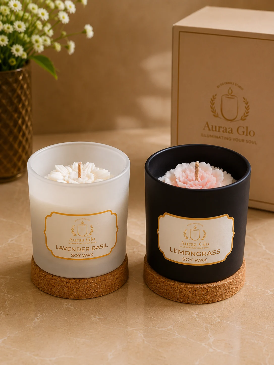 Auraa Glo Matte Jar candle